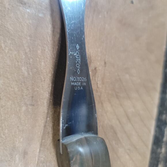 Cutco 1026 Carving Fork Classic Brown/Orange Handle USA - Picture 2 of 6